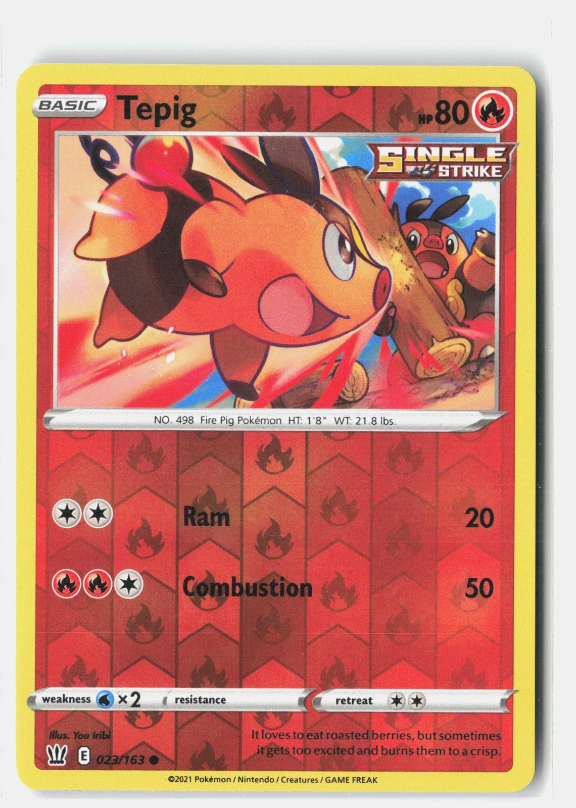 Tepig 023/163 Common Battle Styles Pokemon Reverse Holo MP You Iribi