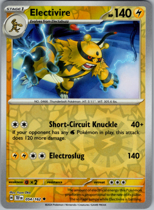 Pokemon – Electivire – 054/162 – Reverse Holo – Temporal Forces – NM/M