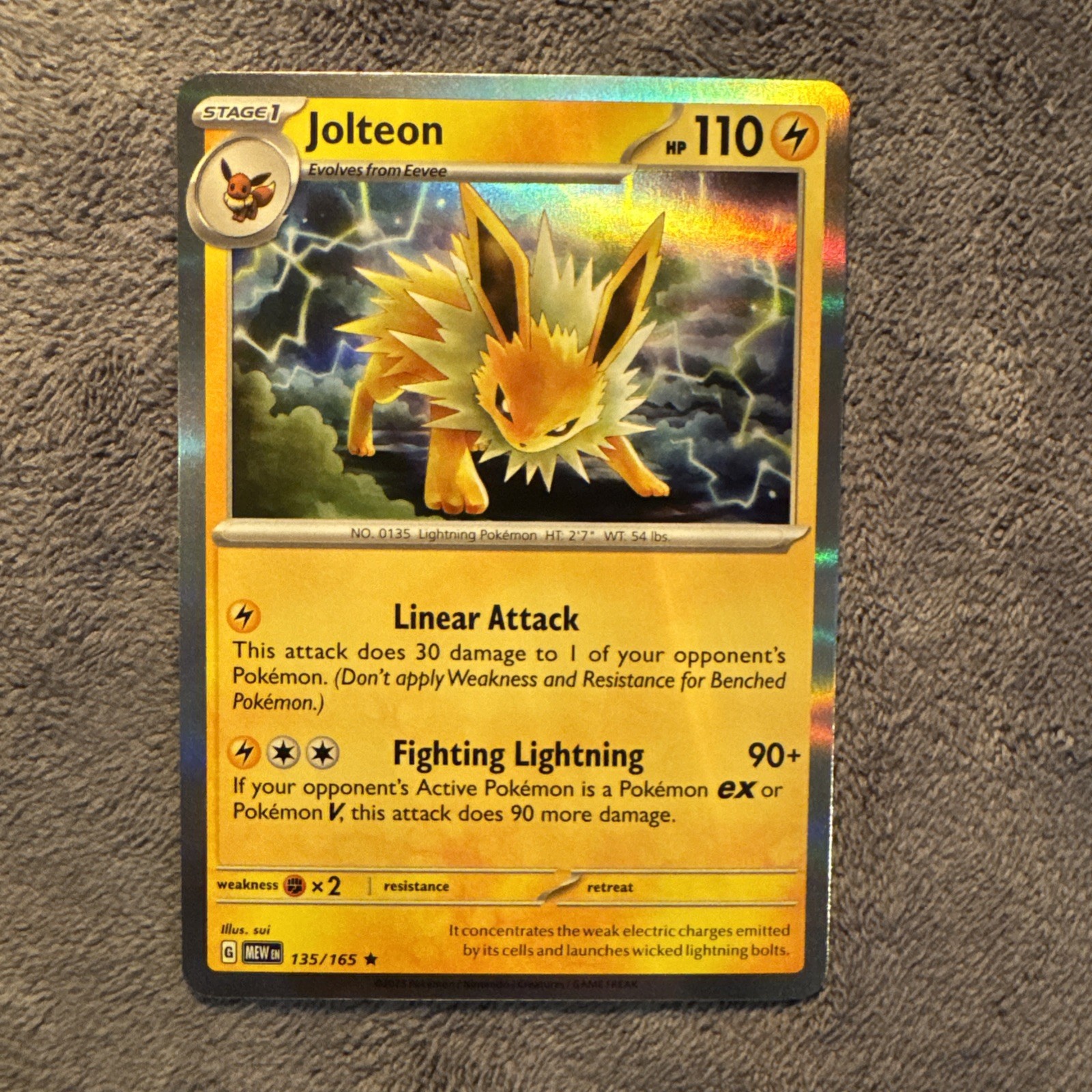 Jolteon Reverse Holo NM 135/165 Scarlet & Violet 151 Pokemon Card
