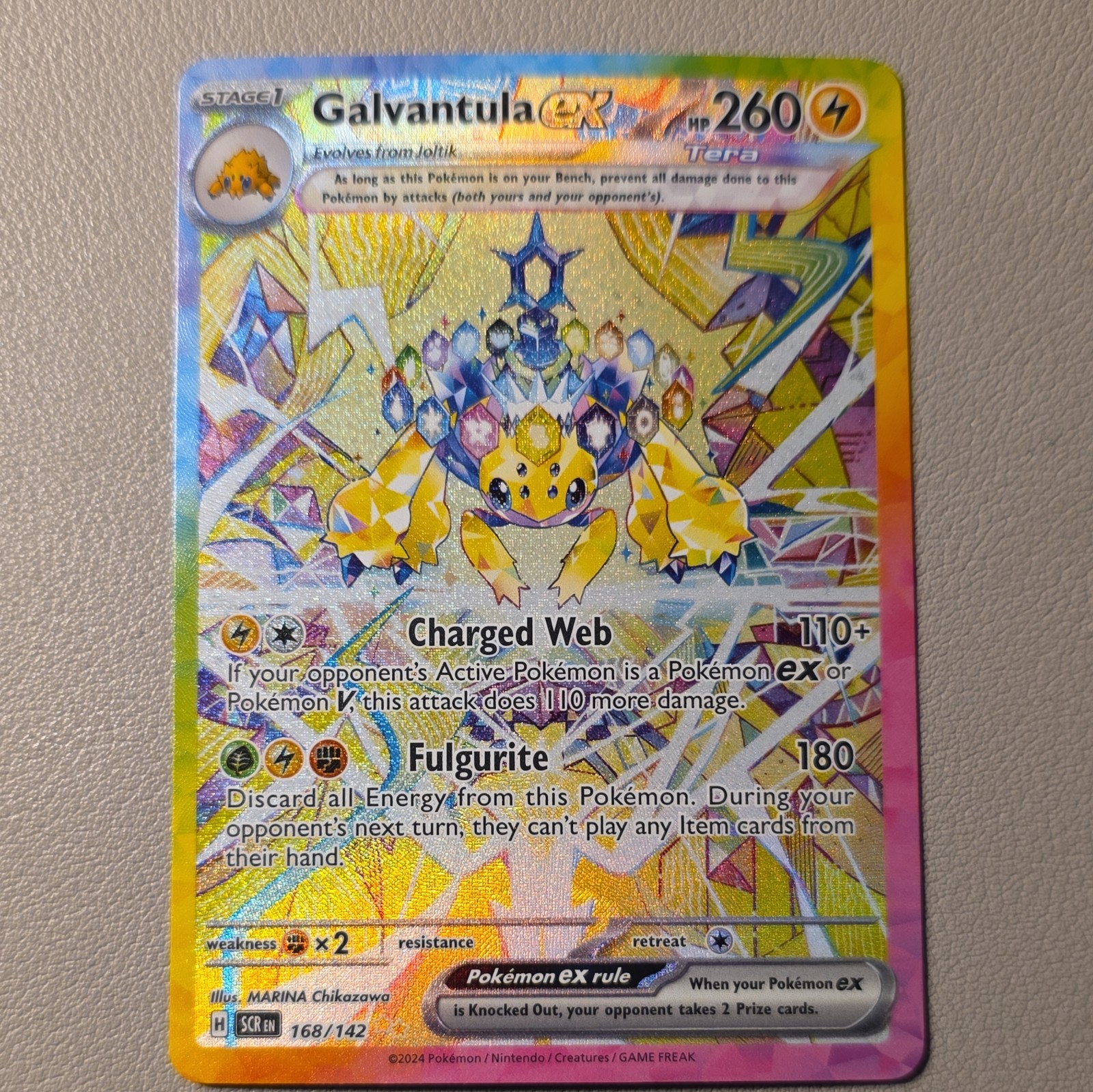Galvantula ex 168/142 Sv07: Stellar Crown NM Holo Pokemon TCG