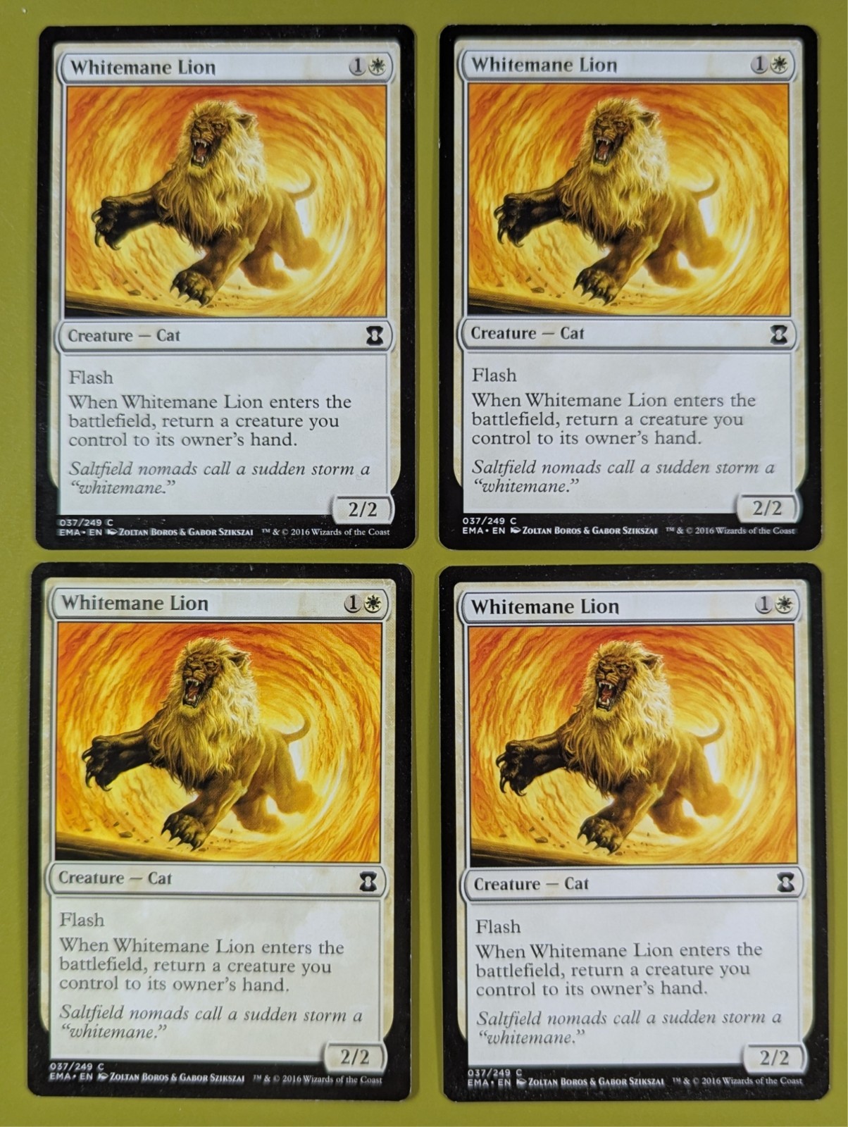 Whitemane Lion x4 Eternal Masters 4x Playset Magic the Gathering MTG