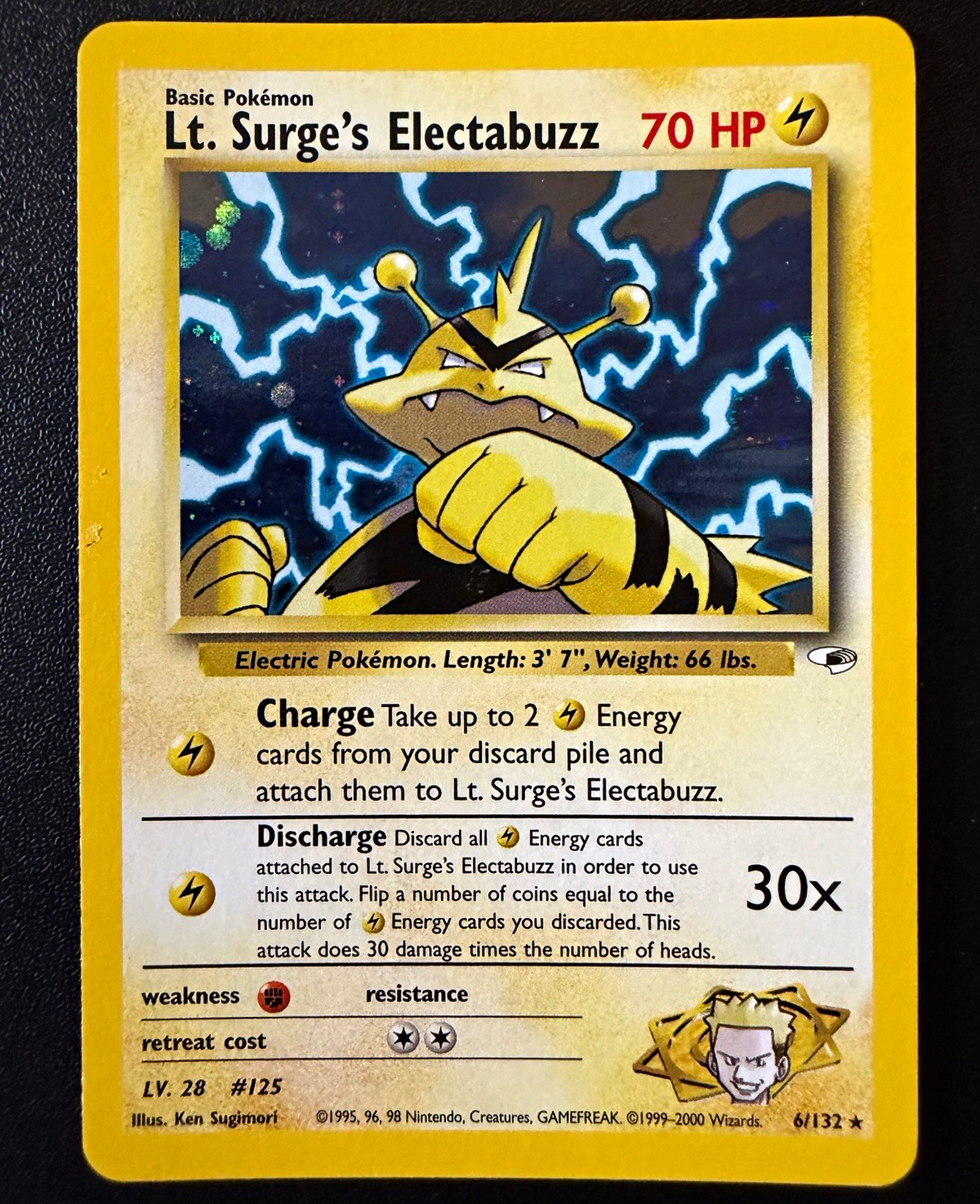 Wizards of the Coast Lt. Surge’s Electabuzz 6/132 Gym Heroes Holo Rare 70 HP