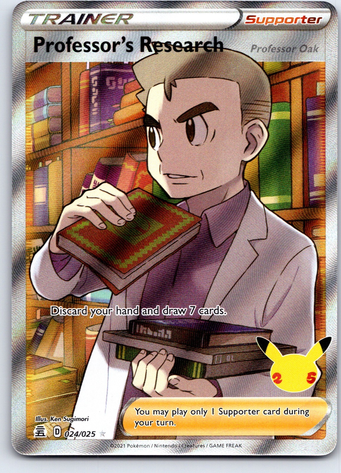 Professor’s Research (Professor Oak) 024/025 Celebrations Pokemon Holo NM