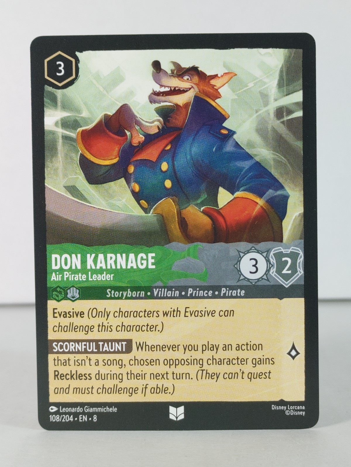 Don Karnage – Air Pirate Leader – Reign of Jafar – LORCANA – 108/204 – singles