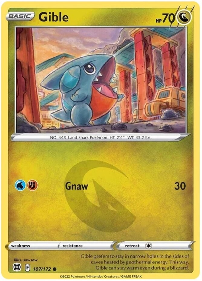 Gible – 107/172 – Common – Near Mint