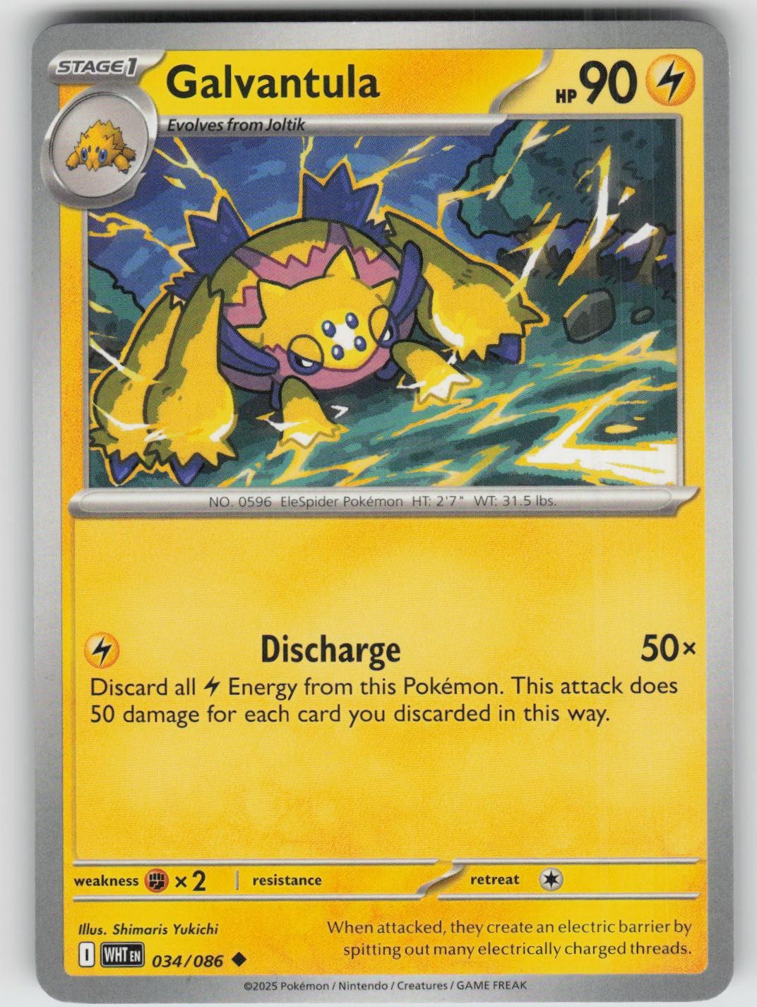 Galvantula 034/086 Uncommon White Flare Pokemon Near Mint