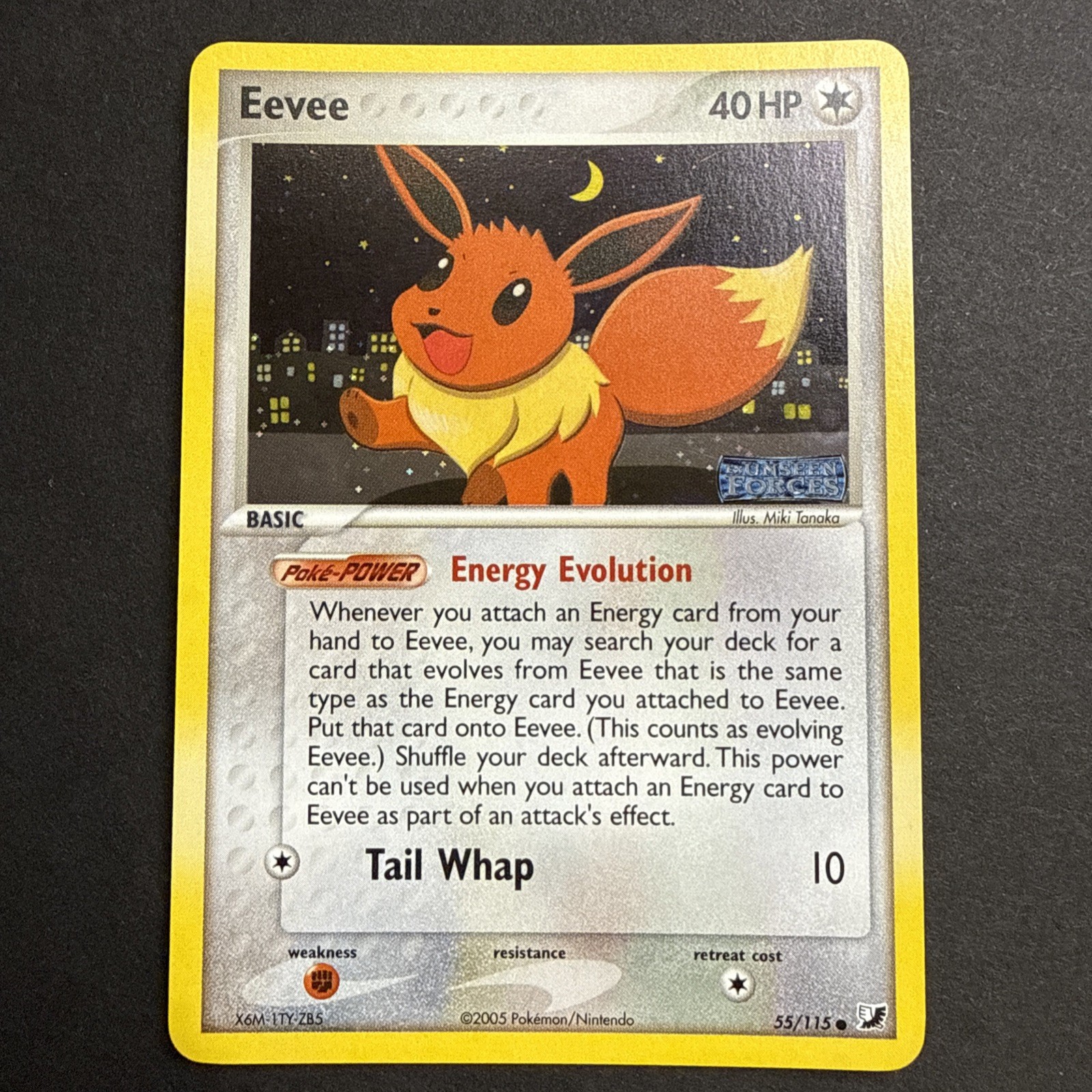 Eevee 55/115 Reverse Holo EX Unseen Forces STAMPED 2005 Pokemon TCG NM