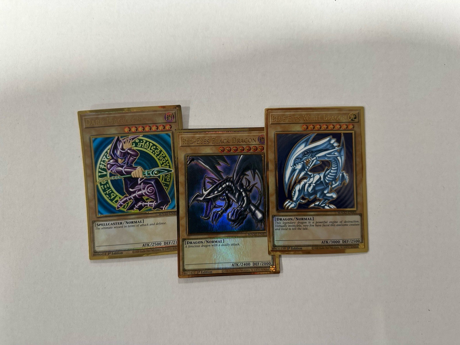Yugioh Blue Eyes White Dragon Red Eyes Black Dragon Dark Magician Mago Set NM