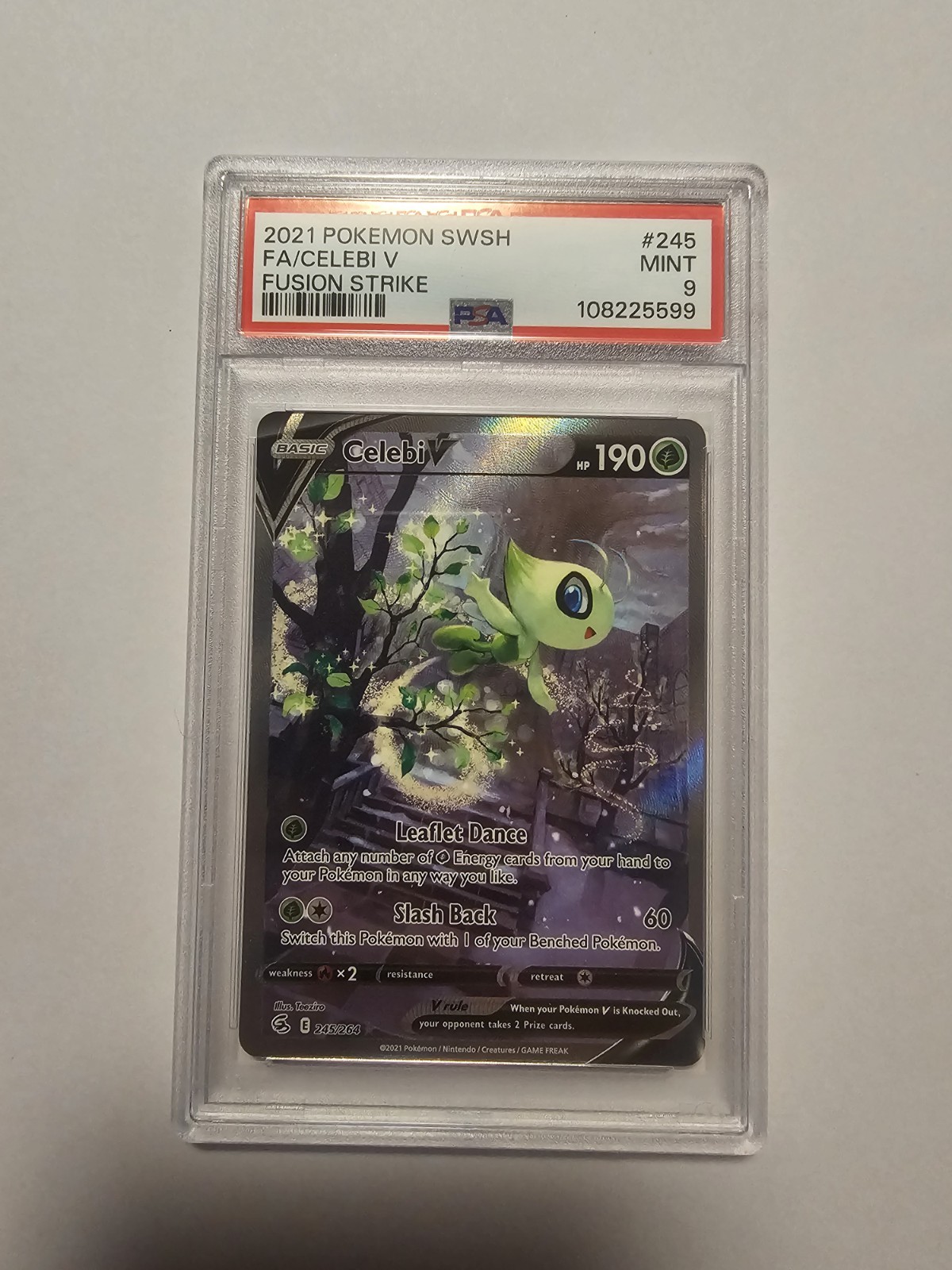 CELEBI V 245/264 PSA 9 FUSION STRIKE ALTERNATE ART HOLO POKEMON ENGLISH