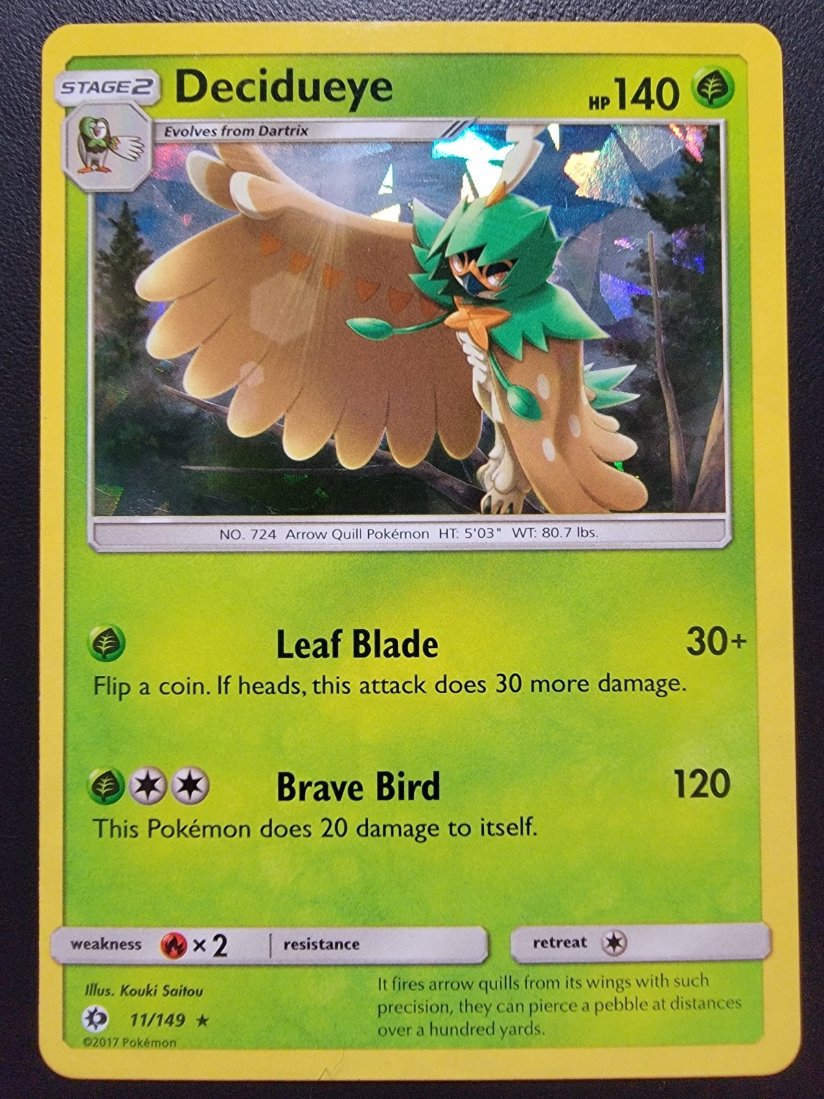 Decidueye – (Cracked Ice Holo) 011/149 Deck Exclusives Holo Pokemon Tcg