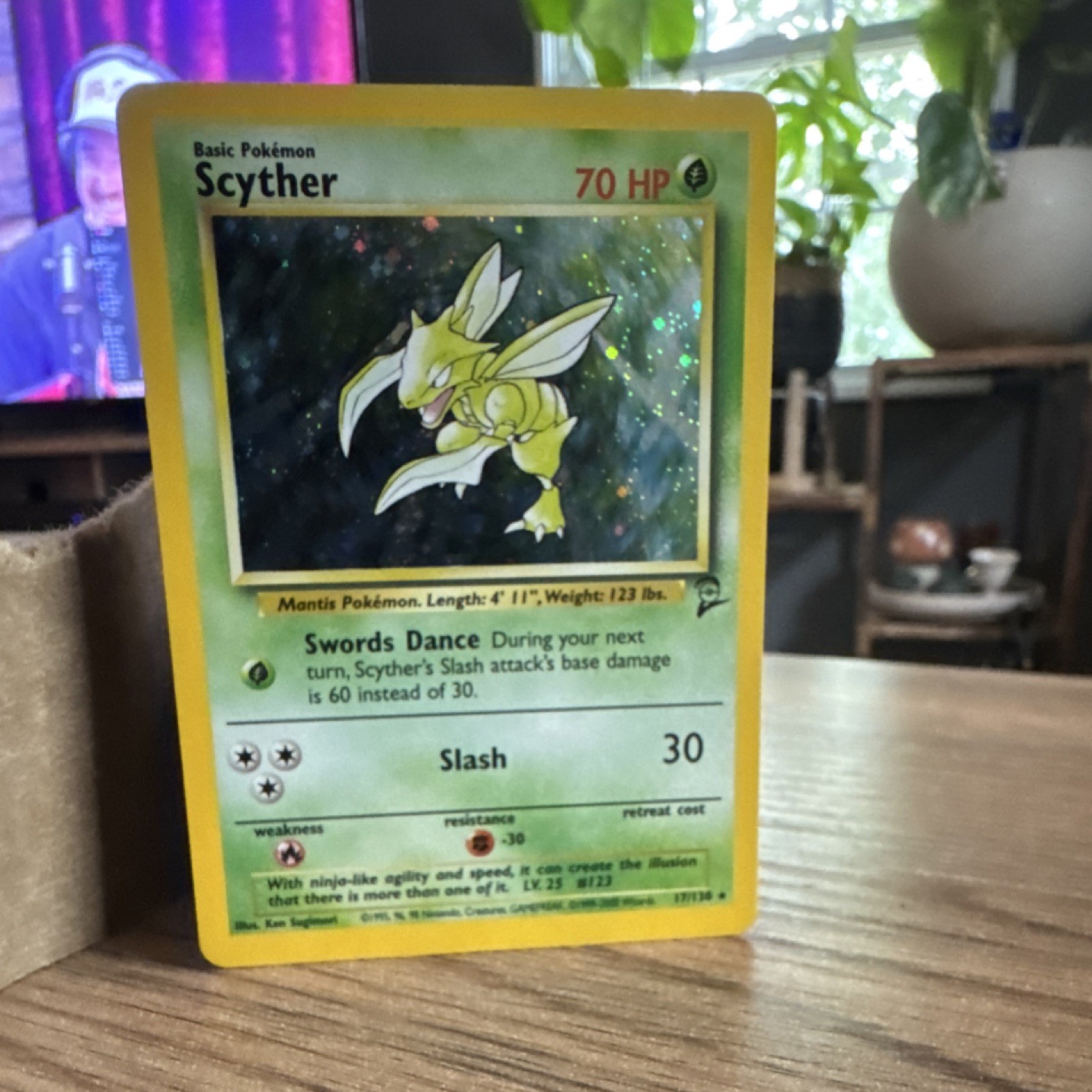 Pokémon Scyther 017/130 Base Set 2 Holo Rare English 70 HP Basic Card