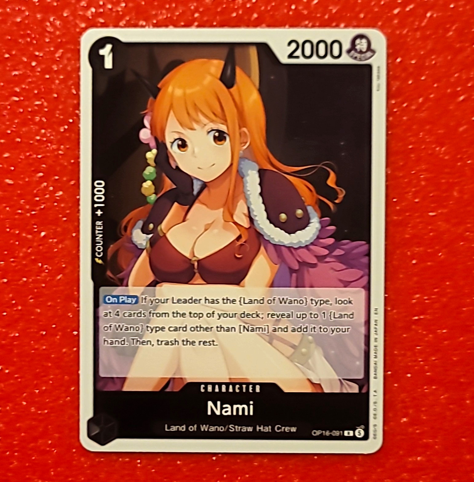 Bandai One Piece Card Game Nami OP-06 Regular ENG OP16-091 Cost 1 2000 Power