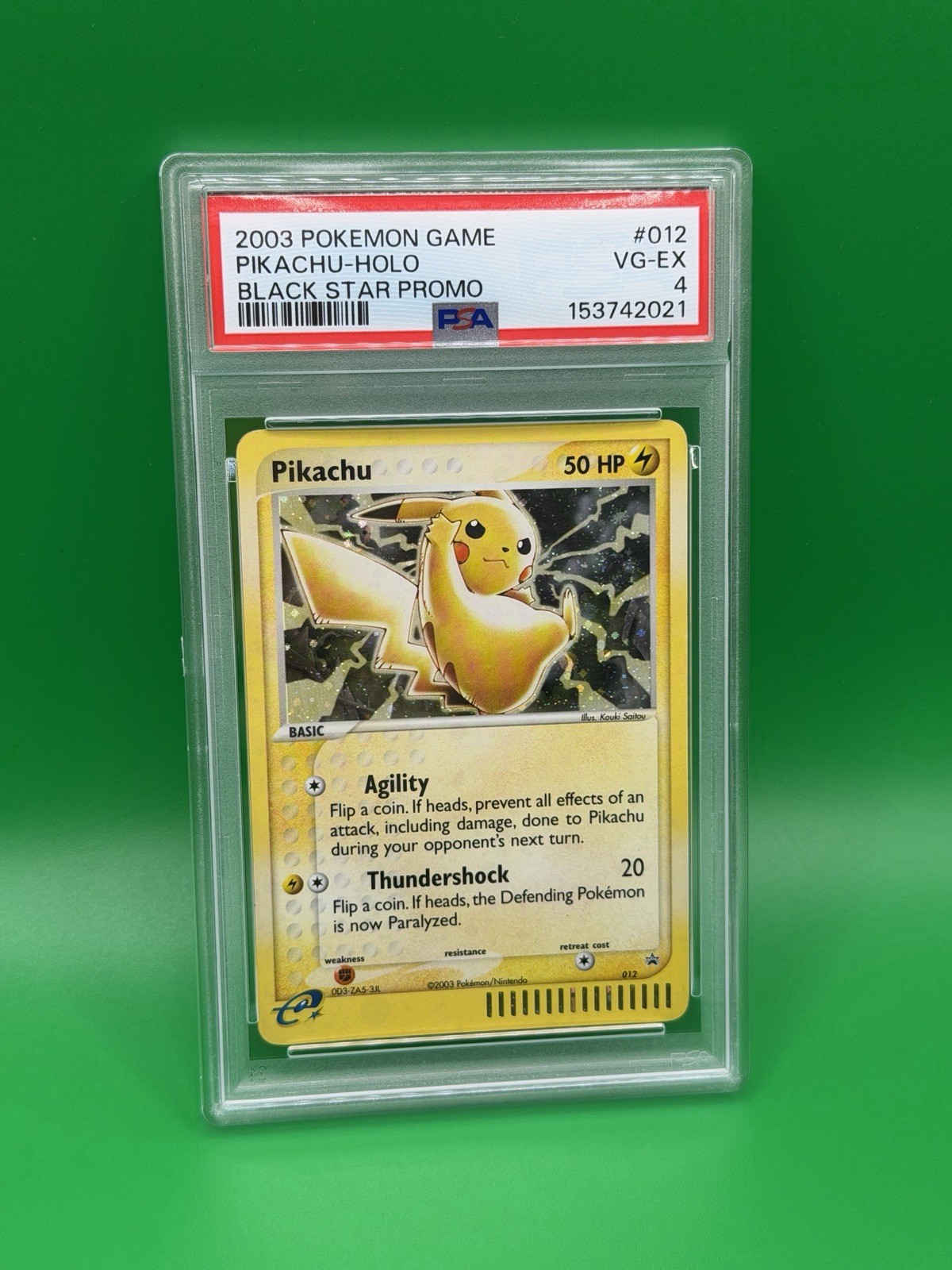 2003 Pokémon Pikachu #012 Black Star Promo EN PSA 4