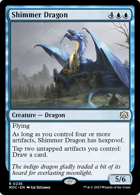 SHIMMER DRAGON mtg NM-M Commander March of The Machine 1 Rare