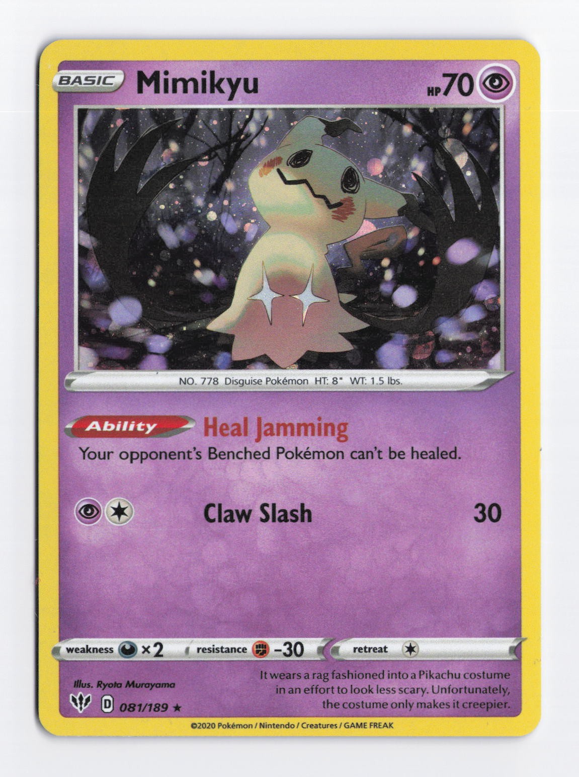 Mimikyu 081/168 Cosmos Holo Rebel Clash Promo Pokemon Card TCG LP/NM