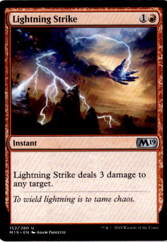 Lightning Strike 152 Uncommon Core Set 2019 Magic: The Gathering Near Mint