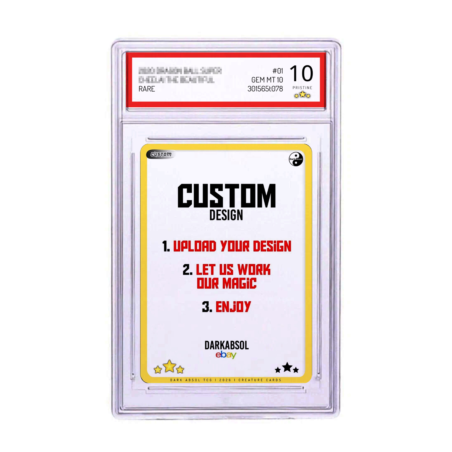 Custom Slabbed Full Art – Fan Art Card – TGC – Custom Trading Card | Graded Case