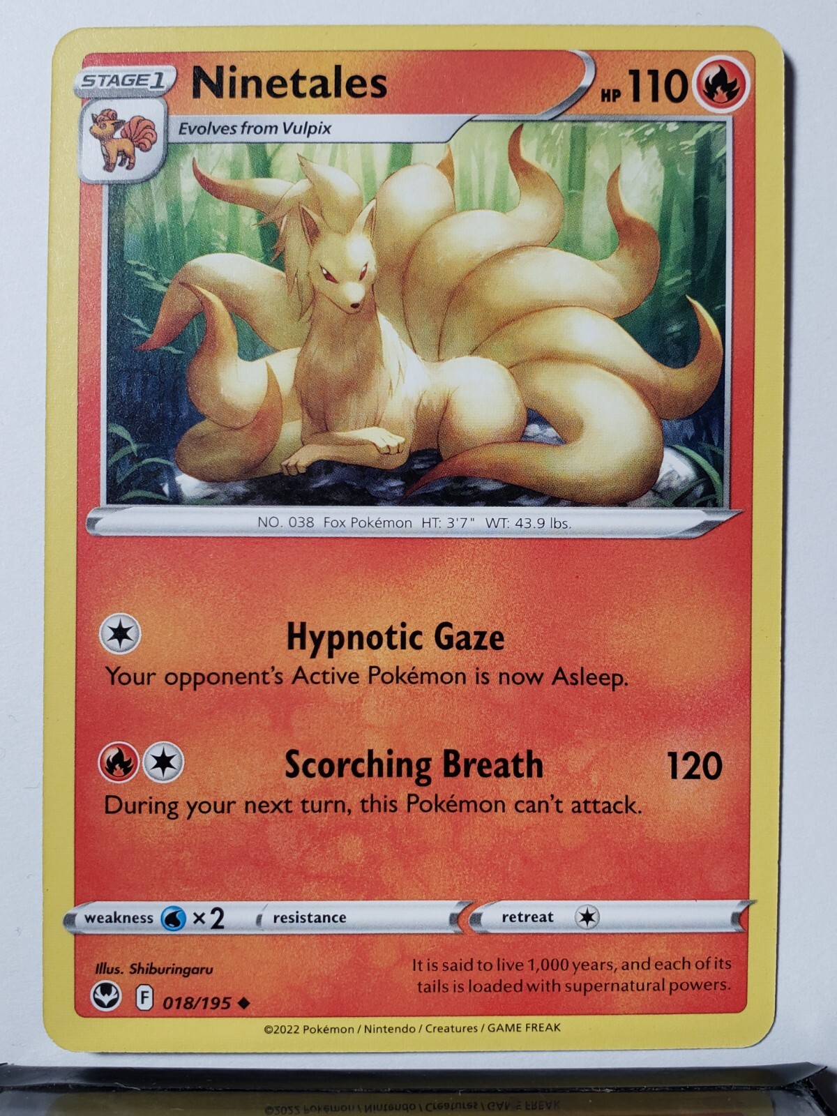 Ninetales 018/195 NM – Silver Tempest Pokemon Card $2 Combined Shipping