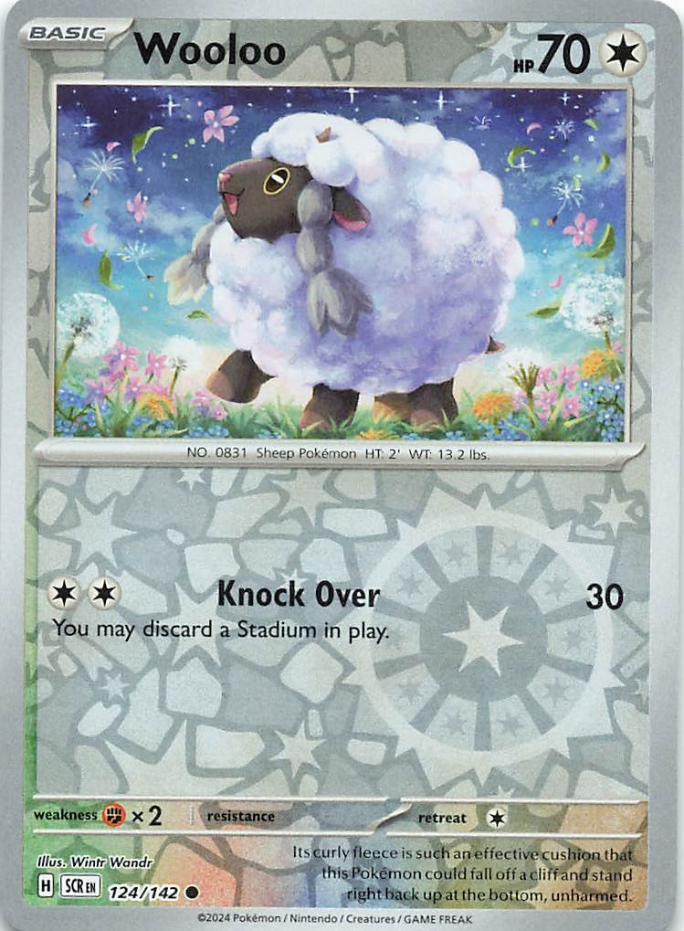 Wooloo Reverse Holo Common SV07: Stellar Crown 124/142 NM