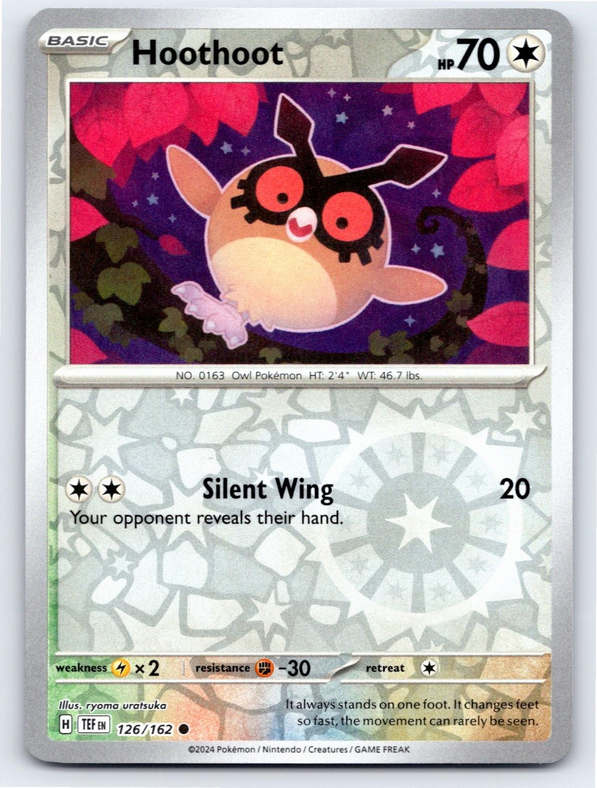 POKEMON HOOTHOOT TEMPORAL FORCES 126/162 REVERSE HOLO COMMON NM A4672 FREE S&H