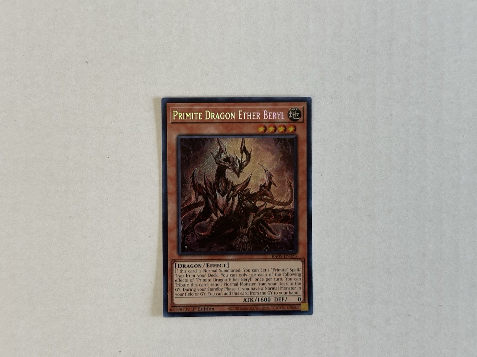 Primite Dragon Ether Beryl RA05-EN033 1st Edition Secret Rare NM Yu-Gi-Oh!