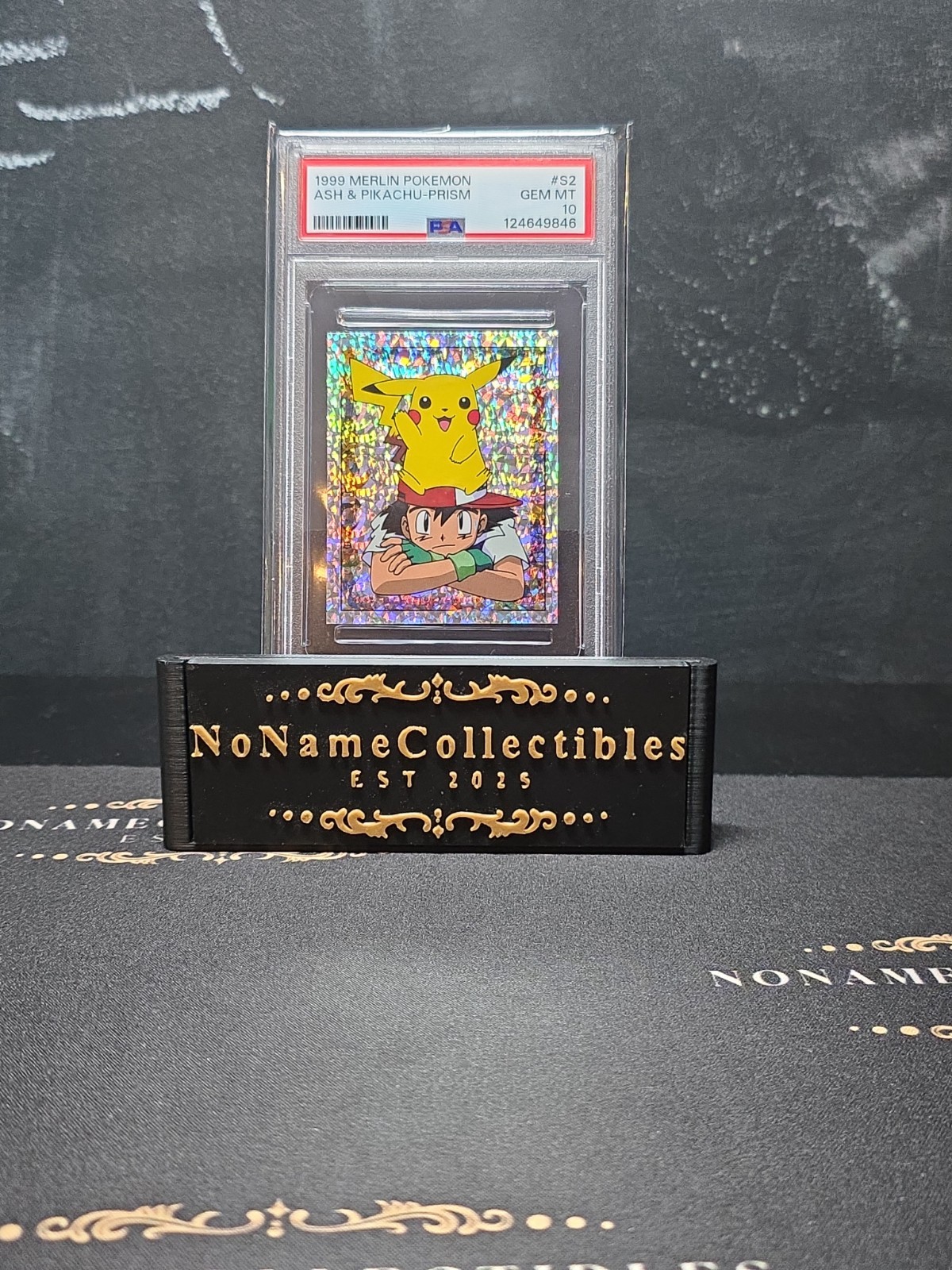1999 MERLIN POKEMON #S2 ASH & PIKACHU-PRISM PSA 10