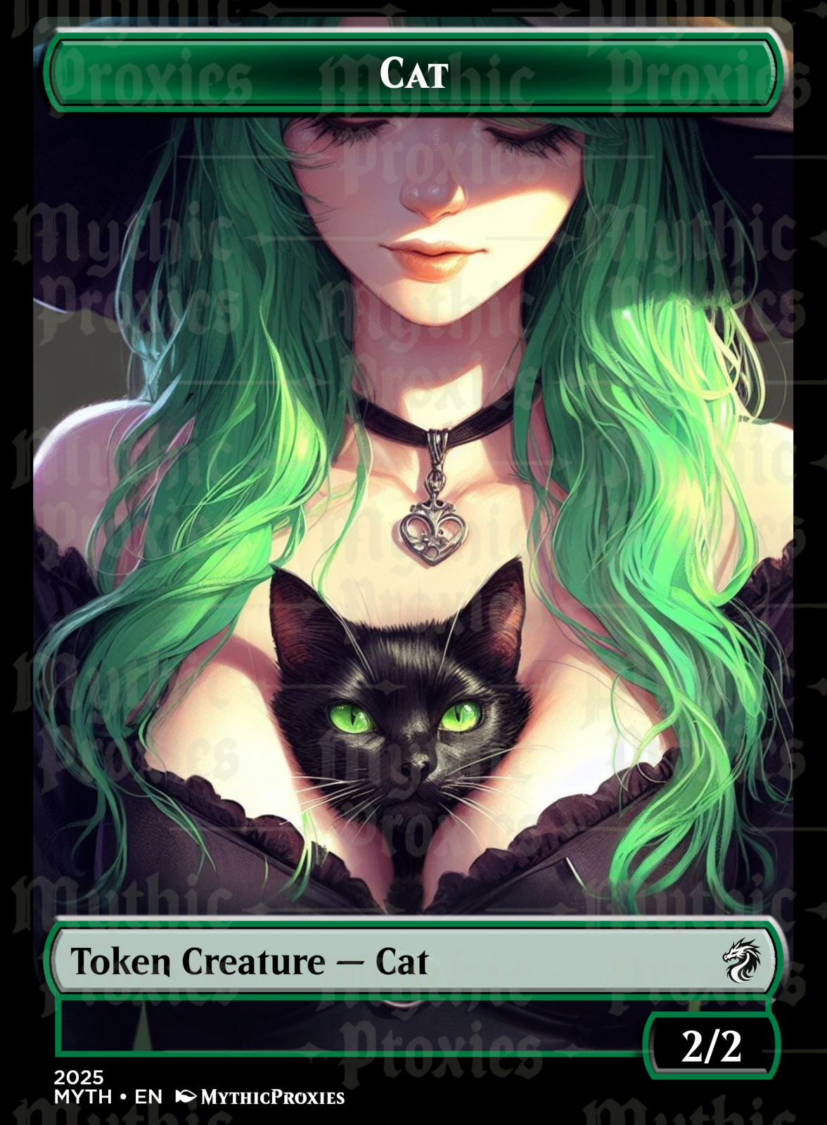 Cat Token High Quality Altered Art Custom Card