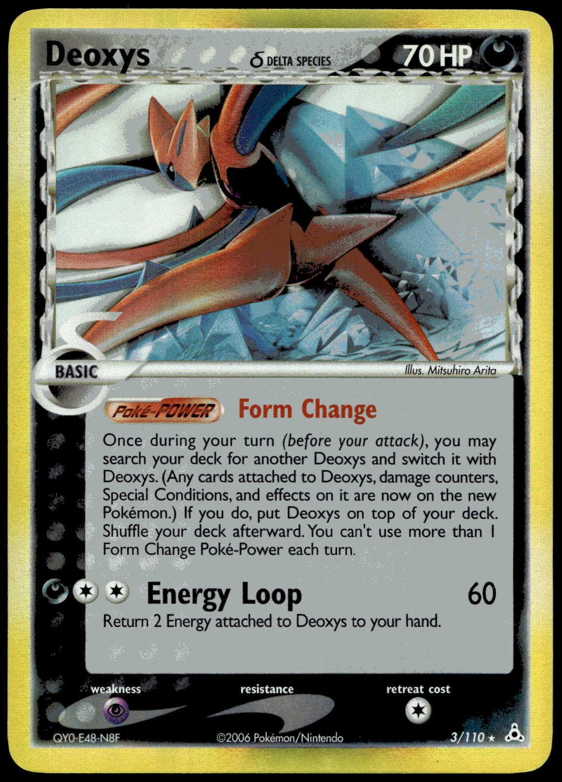 Deoxys (Delta Species – Attack Forme) Holo Rare Holon Phantoms 3/110 LP