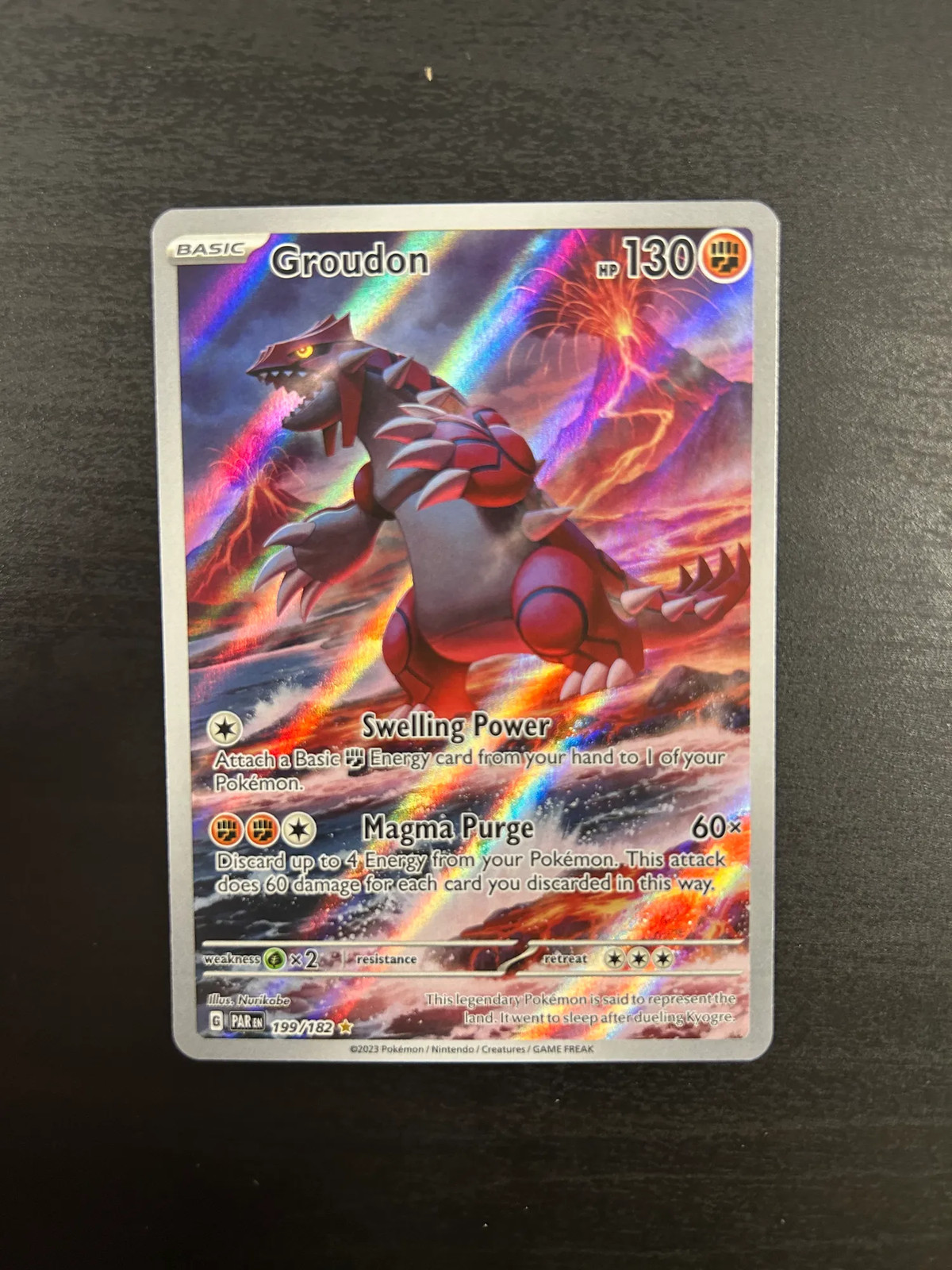2023 Paradox Rift Groudon Holo Secret Rare #199/182