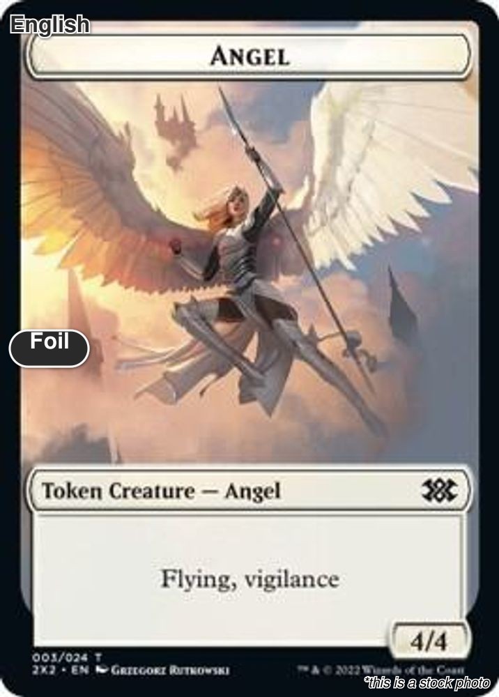 Magic Bear // Angel Double-Sided Token 14 // 3 Token Double Masters 2022 NM Foil