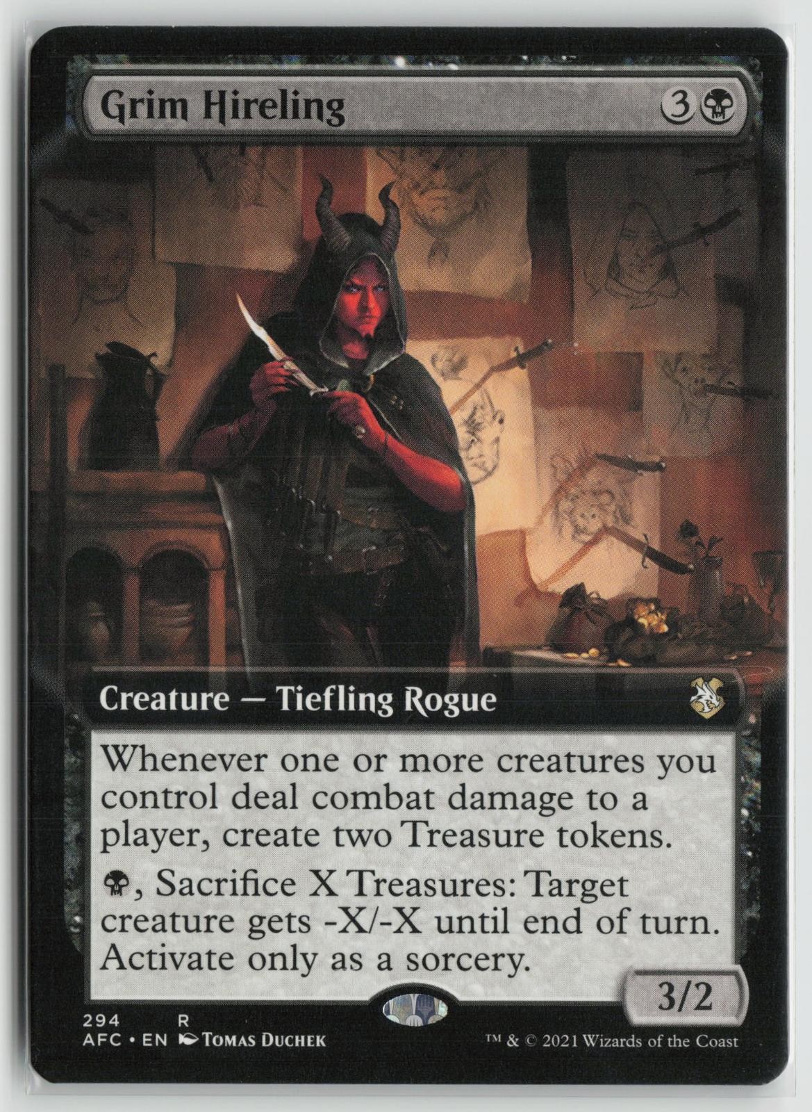 Grim Hireling (Extended Art) LP 294 Adventures in the Forgotten Realms MTG