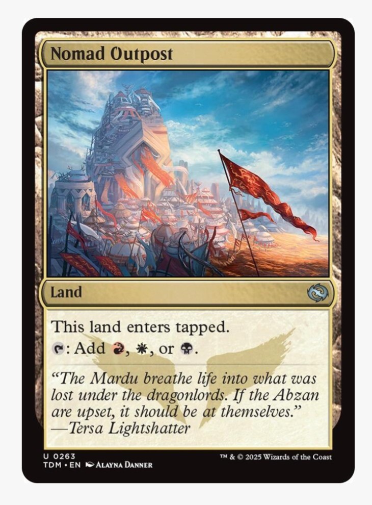 Nomad Outpost | MTG TDM Tarkir Dragonstorm | Mardu Tri Land Commander | NM