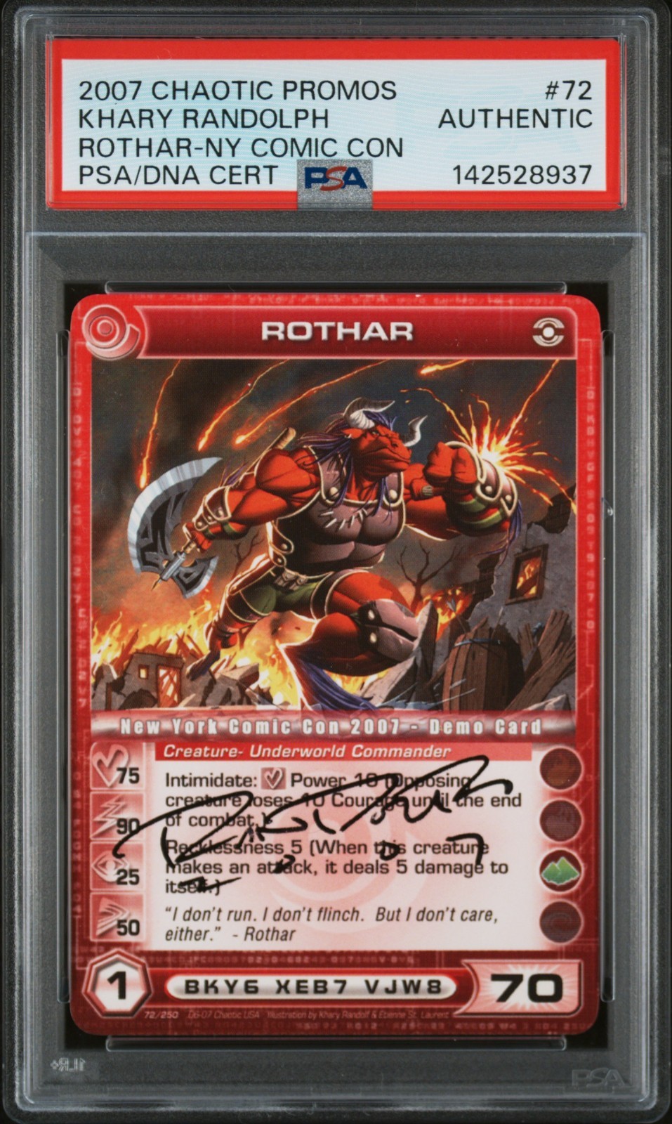 ROTHAR – New York Comic-Con Demo Chaotic Card 2007 – Khary Randolph Auto
