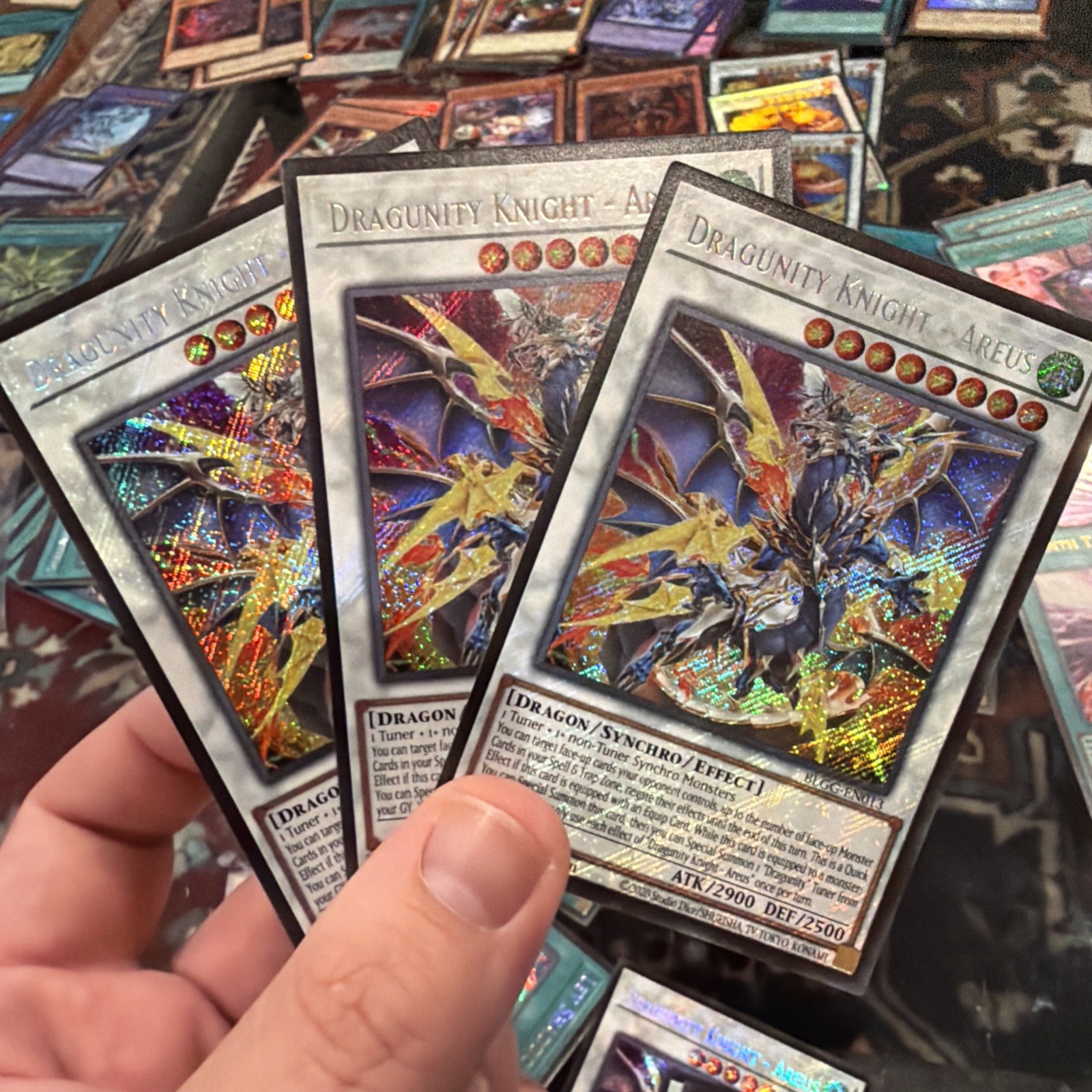 3x Dragunity Knight – Areus 1st Edition Secret Rare BLGG-EN013 Yu-Gi-Oh!