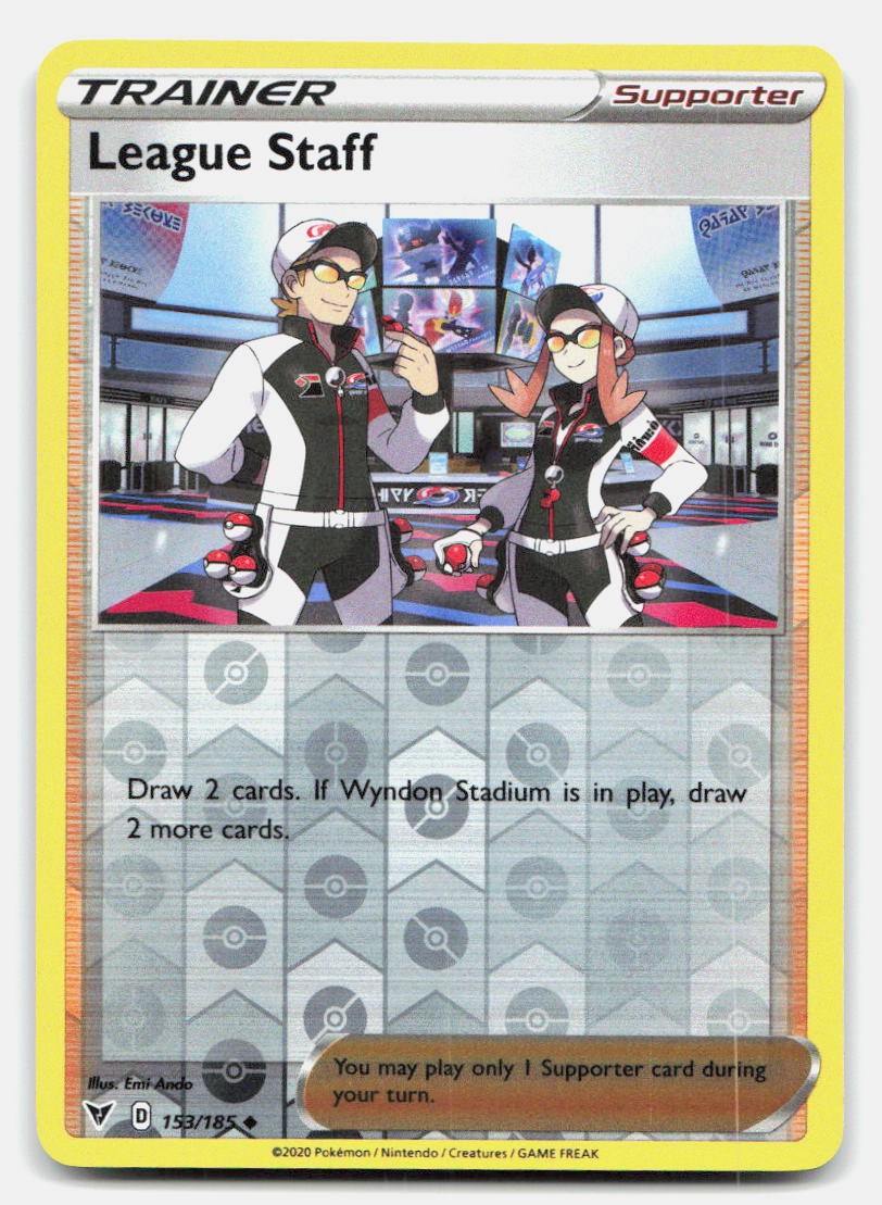 League Staff 153/185 Uncommon Vivid Voltage Pokemon Reverse Holo NM