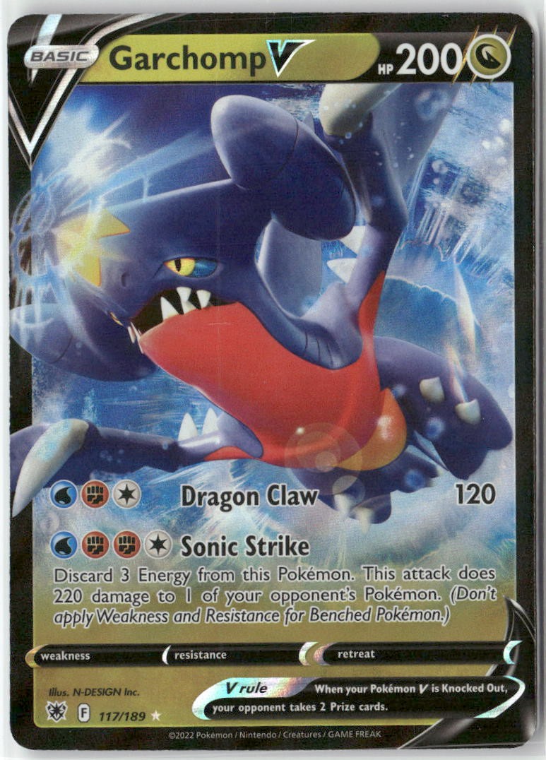 Garchomp V 117/189 Holo V Rare Astral Radiance Pokemon Near Mint