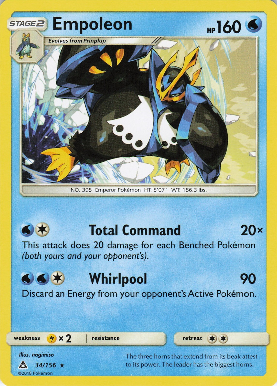 Empoleon Rare SM – Ultra Prism 34/156 NM
