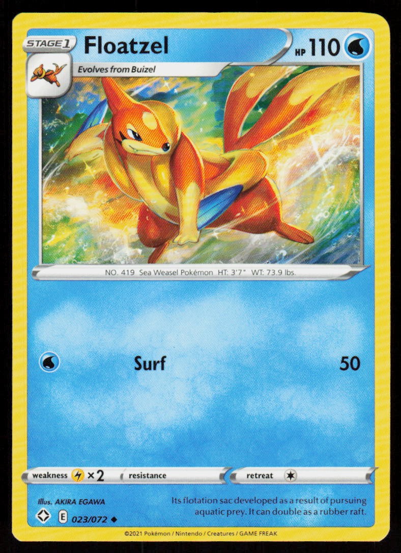 Floatzel 023/072 Uncommon Shining Fates Pokemon Near Mint
