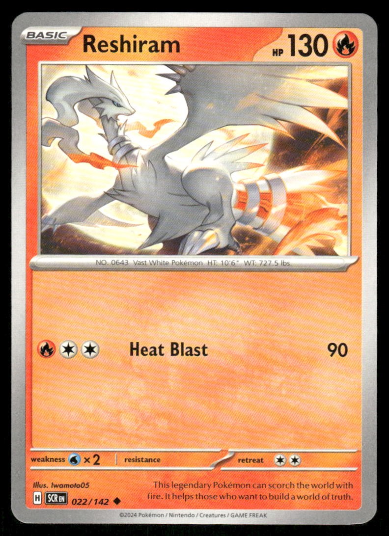 Reshiram 22/142 – Stellar Crown – Uncommon NM