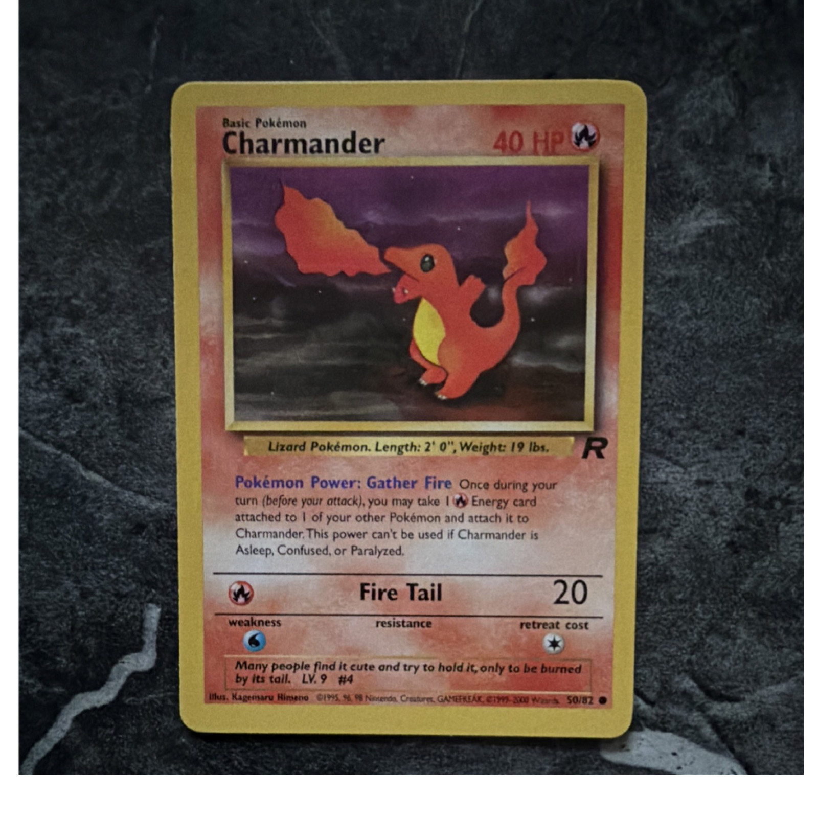 Pokémon Charmander 50/82 Team Rocket Basic 40 HP Common WOTC 2000