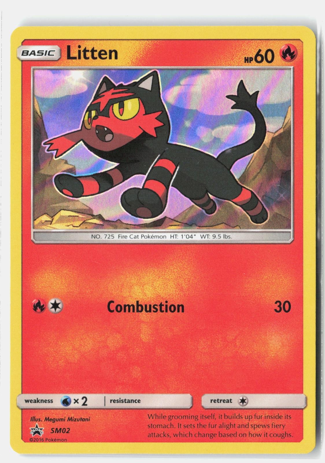 Litten – SM02 HOLO Promo Sun & Moon Promo Pokemon Holo LP Megumi Mizutani