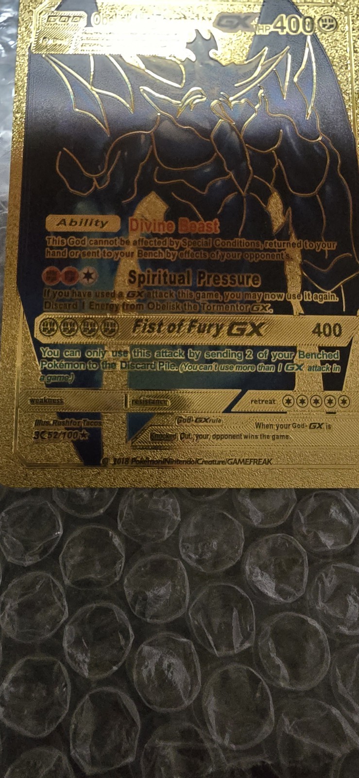 Pokemon TCG Obelisk the Tormentor GX 400 HP Foil GX Pokemon Card – English