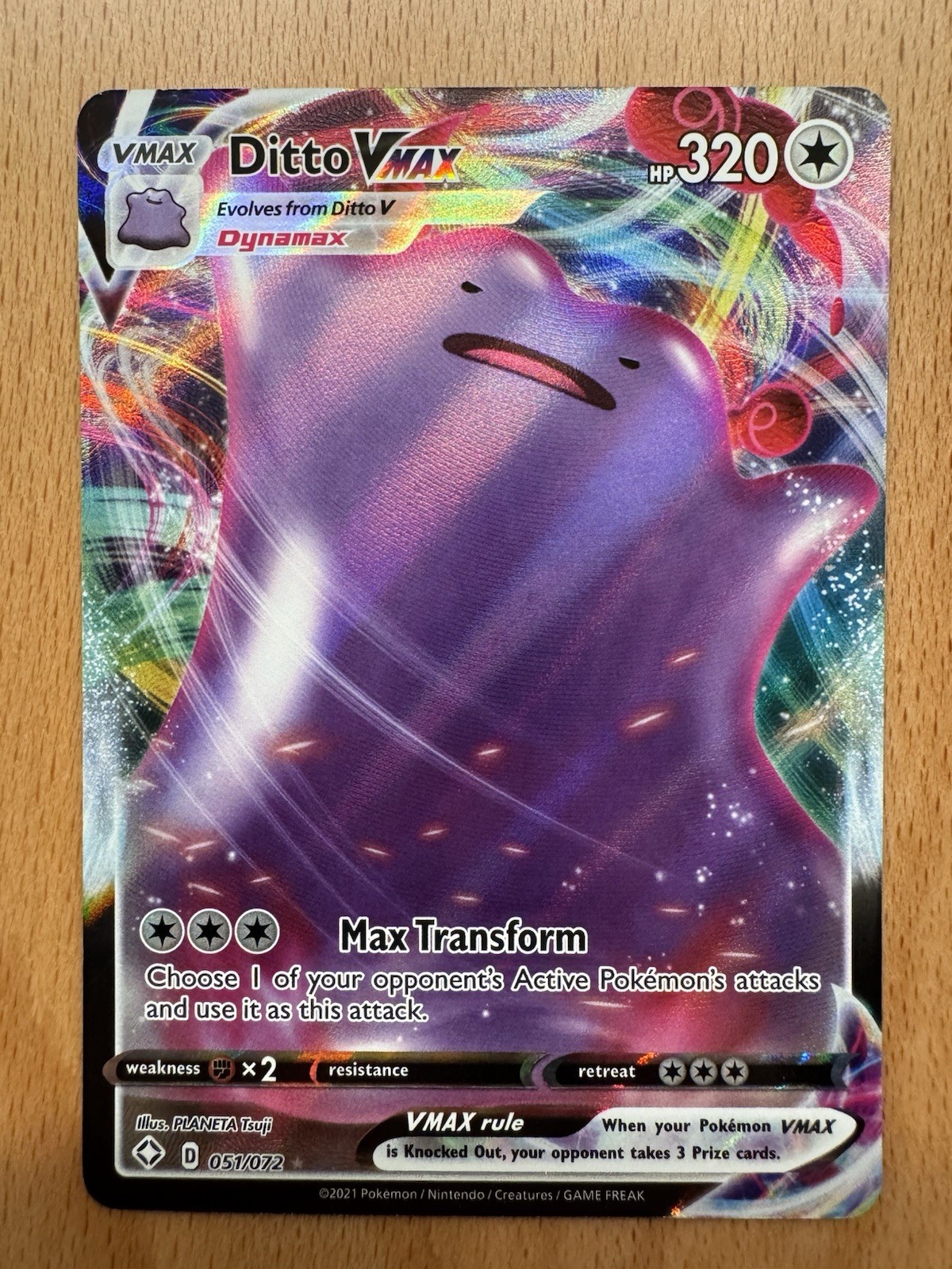 Ditto VMAX 051/072 Shining Fates Ultra Rare Holo 320 HP Pokemon