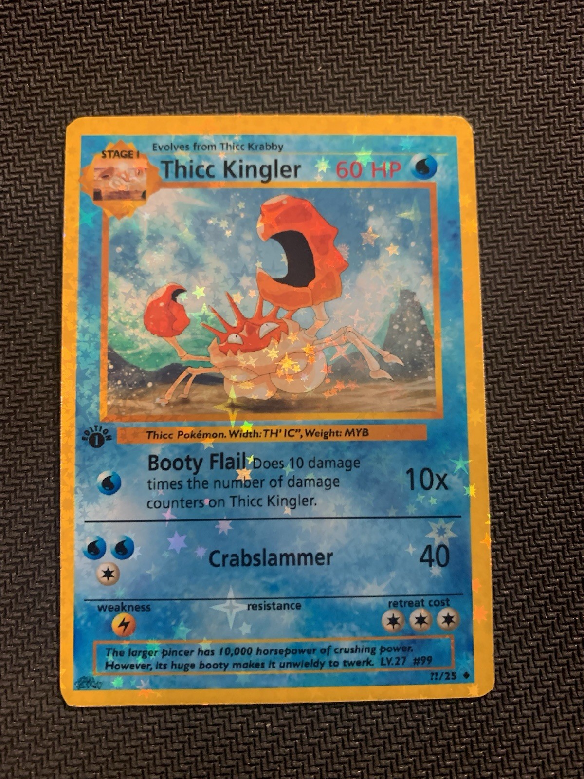 Thicc Kingler (Alternative Custom Art ) Holografic Card