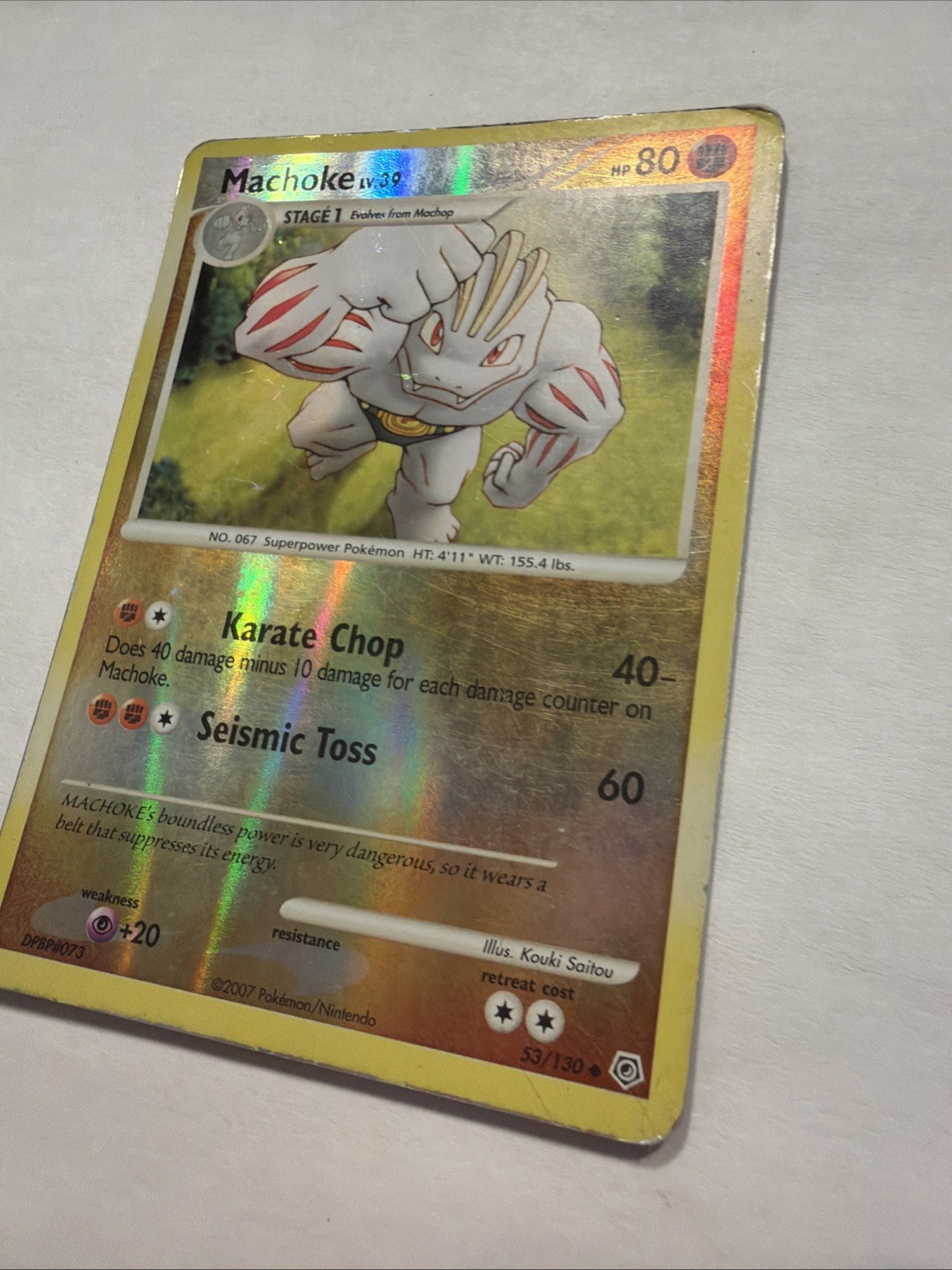 Machoke 53/130 Diamond and Pearl Reverse Holo