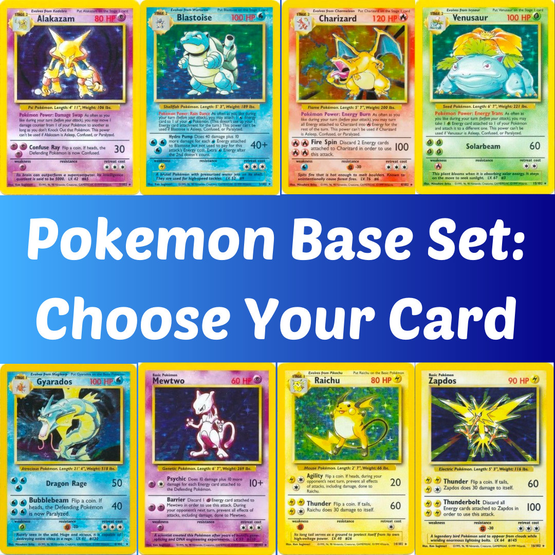Pokémon Base Set – Choose Your Card 1999 Vintage WoTC – NM/LP All 102 Available