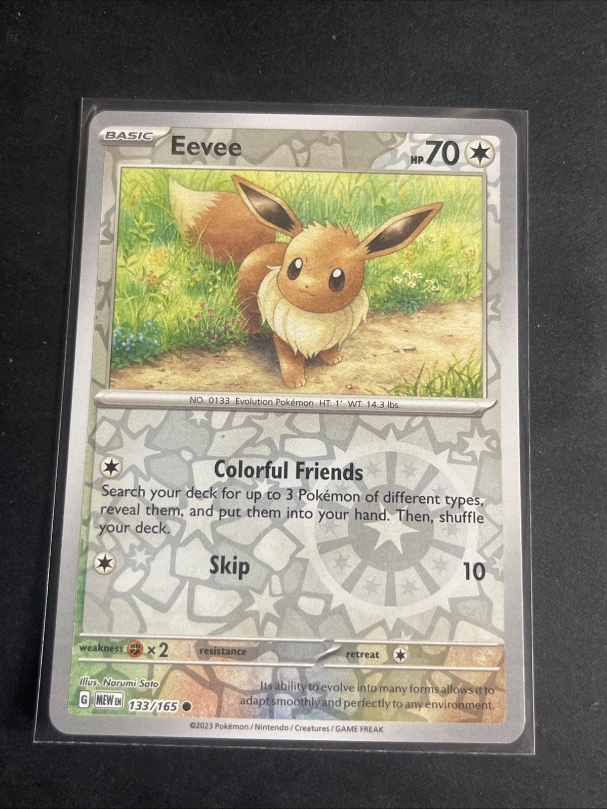 Eevee 133/165 Reverse Holo Scarlet & Violet 151 Pokemon Card TCG NM