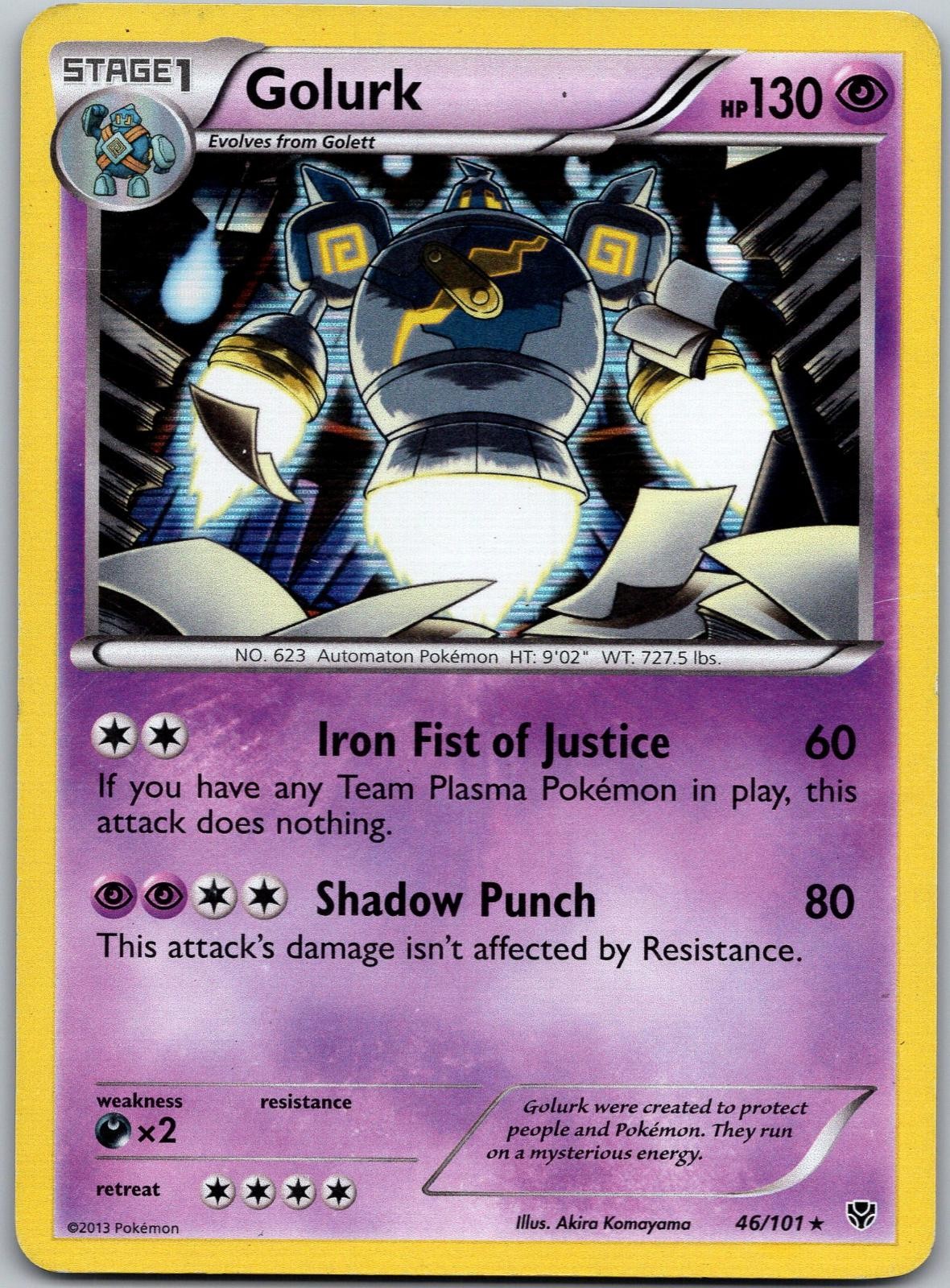 Golurk 46/101 Holo Rare Plasma Blast Pokemon Heavily Played