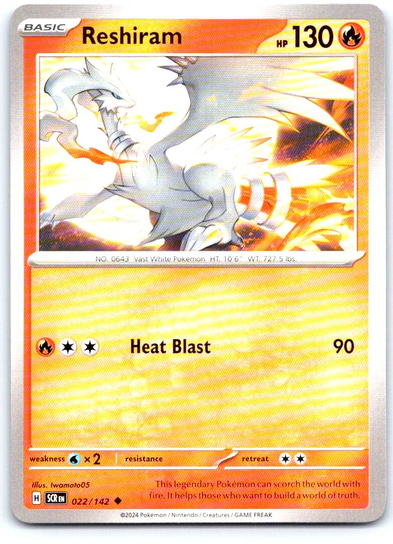 Reshiram 22/142 Uncommon Stellar Crown Pokemon Near Mint