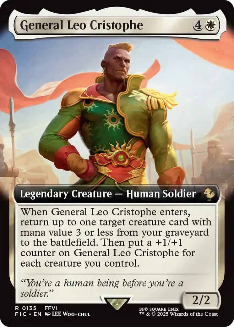MTG General Leo Cristophe (Extended Art) [FINAL FANTASY Commander] Near Mint Mag
